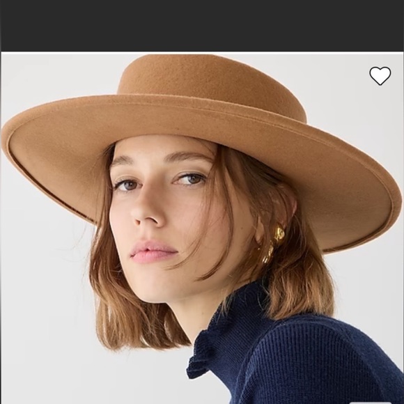 J Crew Contoured-Crown Wool Boater Hat, NWT - Picture 2 of 2